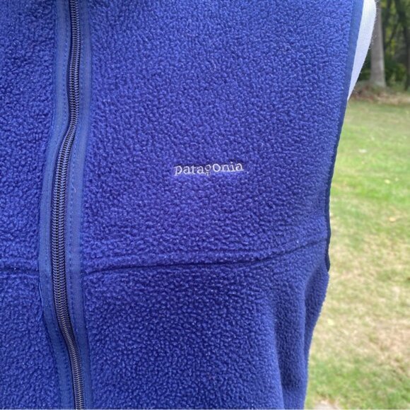 PATAGONIA VEST SYNCHILLA COAT JACKET BLUE FLEECE ZIP FRONT POCKETS SIZE M - Picture 2 of 12